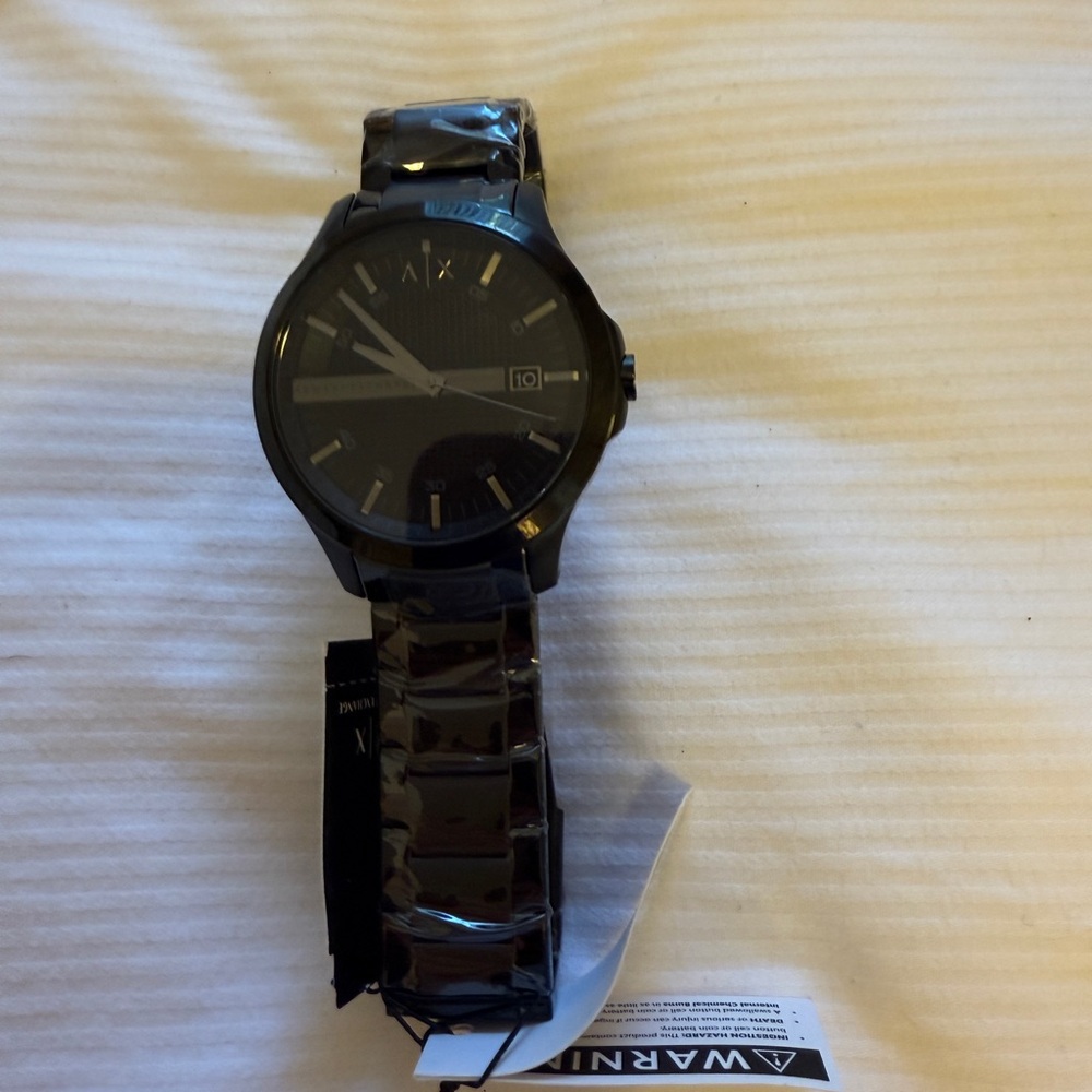Armani Exchange Dark Gray Watch with Metal Band - Picture 3 of 5